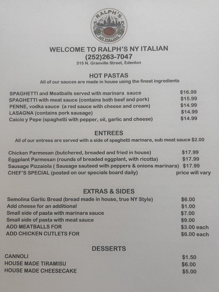 Ralph's NY Italian Menu image 2